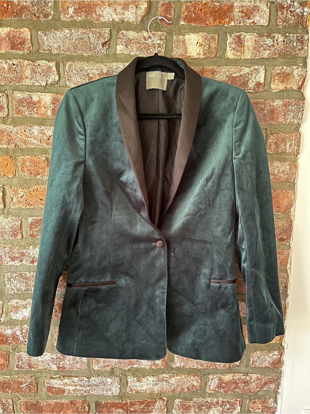 Velvet Blazer in Dark Green
